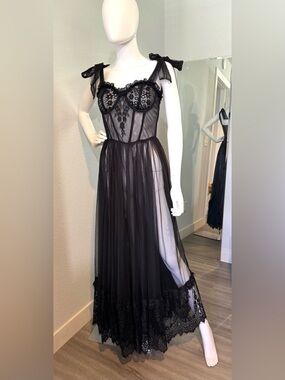 Widow by Dolls Kill "Grave Desires" Lace Tulle Maxi Dress